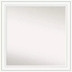 31" x 31" Non-Beveled Craftsman Wood Bathroom Wall Mirror White - Amanti Art: Modern Square Vanity, Includes Mounting Hardware