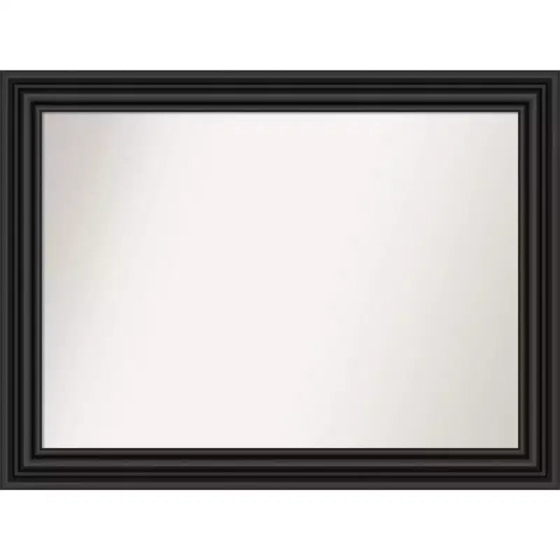 44" x 33" Non-Beveled Colonial Bathroom Wall Mirror Black - Amanti Art: Rectangle, Polystyrene Frame, Wall Mount