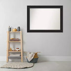 Miroir mural rectangulaire de salle de bain 43" x 32" – Cadre blanc, fixation murale