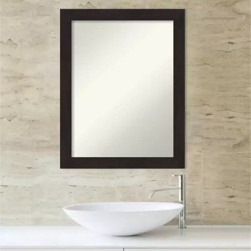 Miroir de salle de bain carré en bois style « Craftsman » de 31 po x 31 po – Blanc, mural