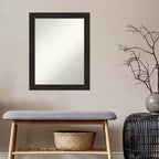 Miroir de salle de bain carré en bois style « Craftsman » de 31 po x 31 po – Blanc, mural