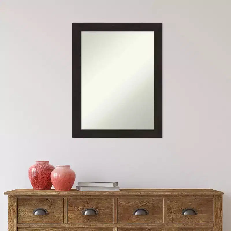 Miroir de salle de bain carré en bois style « Craftsman » de 31 po x 31 po – Blanc, mural