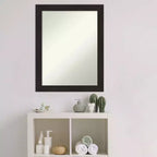 Miroir de salle de bain carré en bois style « Craftsman » de 31 po x 31 po – Blanc, mural