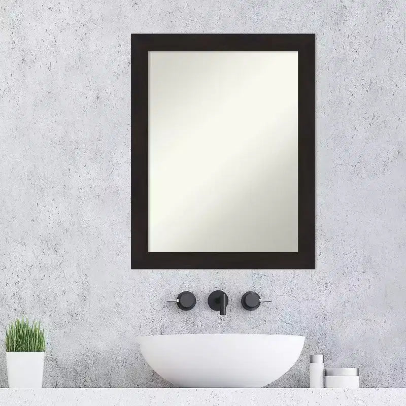 Miroir de salle de bain carré en bois style « Craftsman » de 31 po x 31 po – Blanc, mural