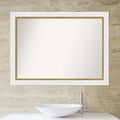 Miroir mural carré de salle de bain 31" x 31" – Cadre en polystyrène marron grain de café