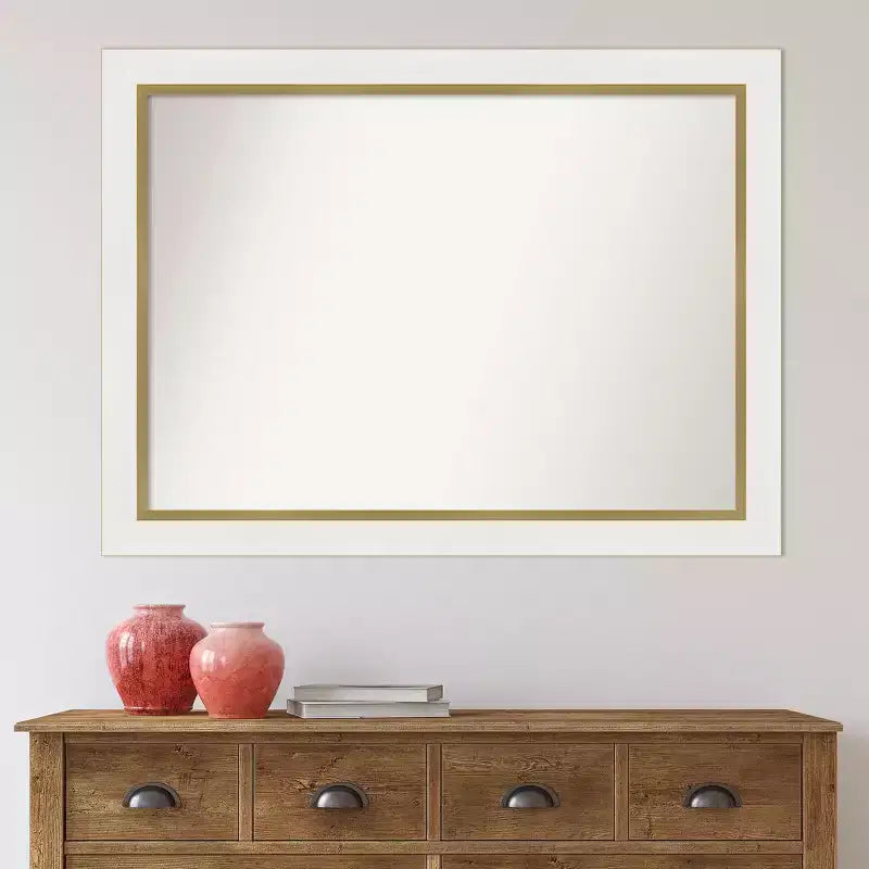 Miroir mural carré de salle de bain 31" x 31" – Cadre en polystyrène marron grain de café