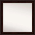 31" x 31" Non-Beveled Bathroom Wall Mirror Coffee Bean Brown - Amanti Art: Modern Square, Wall Mount, Polystyrene Frame
