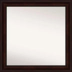 31" x 31" Non-Beveled Bathroom Wall Mirror Coffee Bean Brown - Amanti Art: Modern Square, Wall Mount, Polystyrene Frame