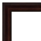 Miroir mural de salle de bain non biseauté 31" x 31" Coffee Bean Brown - Amanti Art : Carré moderne, à fixer au mur, cadre en polystyrène