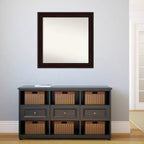 Miroir mural de salle de bain non biseauté 31" x 31" Coffee Bean Brown - Amanti Art : Carré moderne, à fixer au mur, cadre en polystyrène