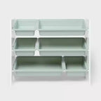Organisateur de rangement pour jouets à 6 bacs et 3 étagères pour enfants – MDF Blanc