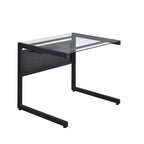 HomeRoots 33 Clear and Black Glass and Stainless Steel Writing Desk