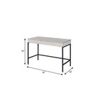 Bureau 42" en Bois et Fer Noir Naturel avec Deux Tiroirs