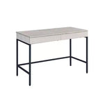 Bureau 42" en Bois et Fer Noir Naturel avec Deux Tiroirs