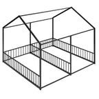 Lit cabane double en métal pour 2 enfants, lits superposés à plateforme avec barrières pour filles et garçons