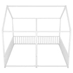 Lit cabane double en métal pour 2 enfants, lits superposés à plateforme avec barrières pour filles et garçons