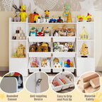 Étagère à Livres pour Enfants avec 8 Bacs de Rangement Amovibles, Étagère à Livres et Rangement de Jouets pour Enfants, 2 Armoires de Rangement, Convient pour Salle d'Étude, Chambre à Coucher, Chambre d'Enfants