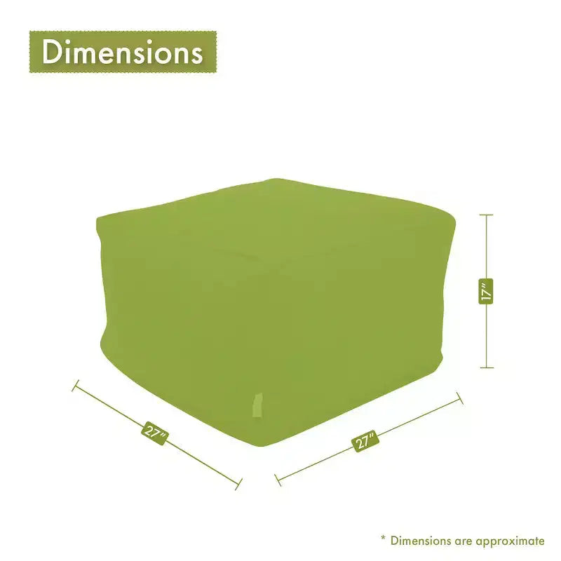 Pouf ottoman à motif hippocampe – Base en bois, Tissu polyester