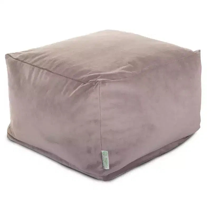 Pouf rond en faux suède – Base en bois