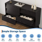 Commode à 6 tiroirs, commode vintage avec design biseauté, meuble TV de commode moderne pour chambre à coucher, salon, entrée et placard