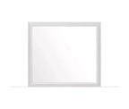 Grand miroir encadré blanc avec détails rustiques modernes pour commodes de chambre