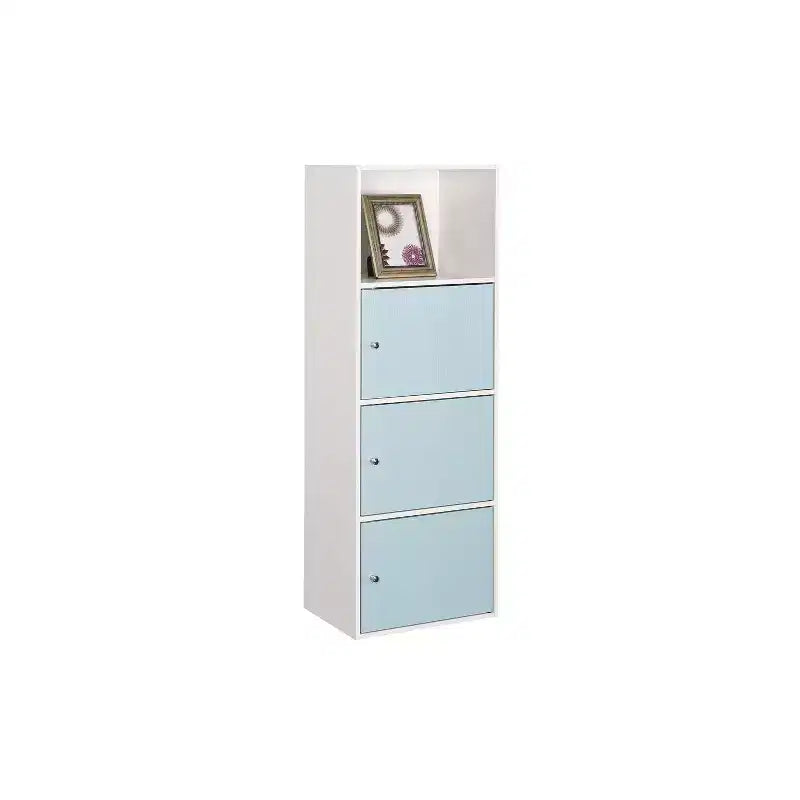 Armoire utilitaire en plastique avec 3 portes et 2 étagères, 45"H x 90"L