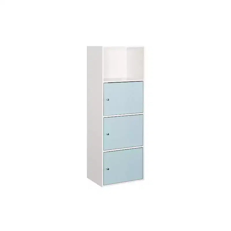 Armoire utilitaire en plastique avec 3 portes et 2 étagères, 45"H x 90"L