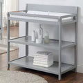 Whisen Baby Changing Table, Suite Babys Crib-Matched Design, 2 Storage Shelves & Non-Toxic Finish - Gray