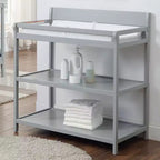 Whisen Baby Changing Table, Suite Babys Crib-Matched Design, 2 Storage Shelves & Non-Toxic Finish - Gray