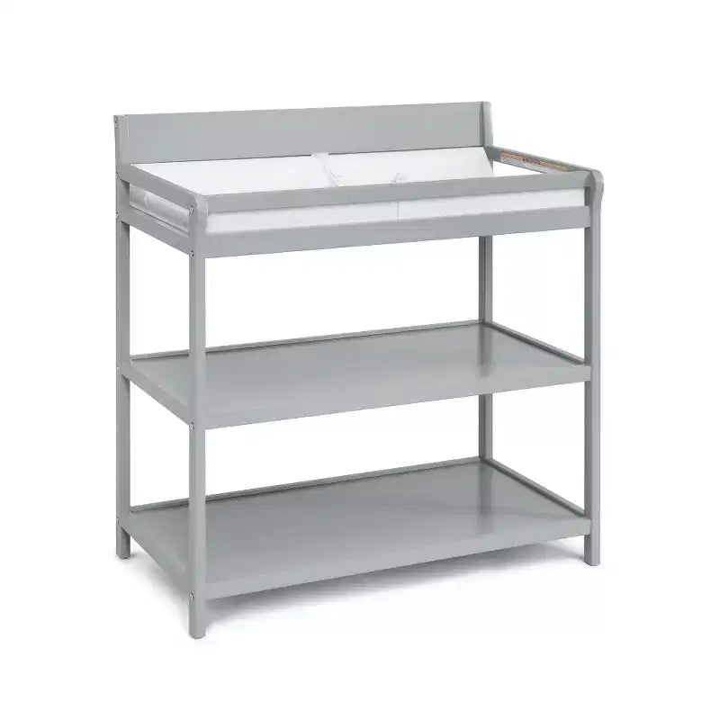 Table à langer avec 2 étagères de rangement et finition non toxique – Bois gris