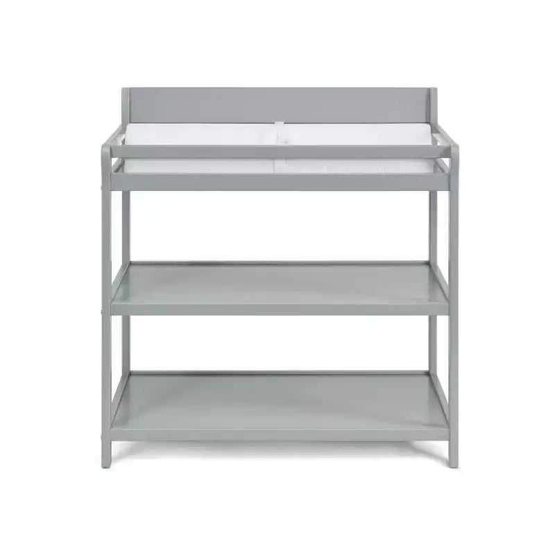 Table à langer avec 2 étagères de rangement et finition non toxique – Bois gris