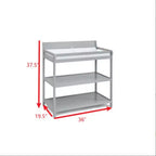 Table à langer avec 2 étagères de rangement et finition non toxique – Bois gris