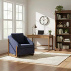 Homy Casa Chenille Upholstered Accent Chair with Wooden Frame, Modern Armchair for Living Room, Bedroom & Reading Corner, Navy Blue
