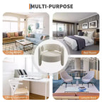 Fauteuil d'appoint moderne en chenille Rembourrage de style Mid-Century, coins arrondis pour salon, chambre, bureau ou café