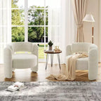 Fauteuil d'appoint moderne en chenille Rembourrage de style Mid-Century, coins arrondis pour salon, chambre, bureau ou café