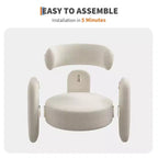 Fauteuil d'appoint moderne en chenille Rembourrage de style Mid-Century, coins arrondis pour salon, chambre, bureau ou café