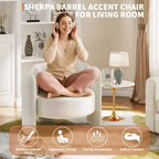 Fauteuil d'appoint moderne en chenille Rembourrage de style Mid-Century, coins arrondis pour salon, chambre, bureau ou café