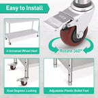 Table de préparation en acier inoxydable, 48 x 24 pouces, table de travail et de préparation de cuisine commerciale avec étagère inférieure réglable, plan de travail en métal, avec dosseret