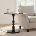 Table basse ovale en bois massif avec double étagère – Salon et bureau
