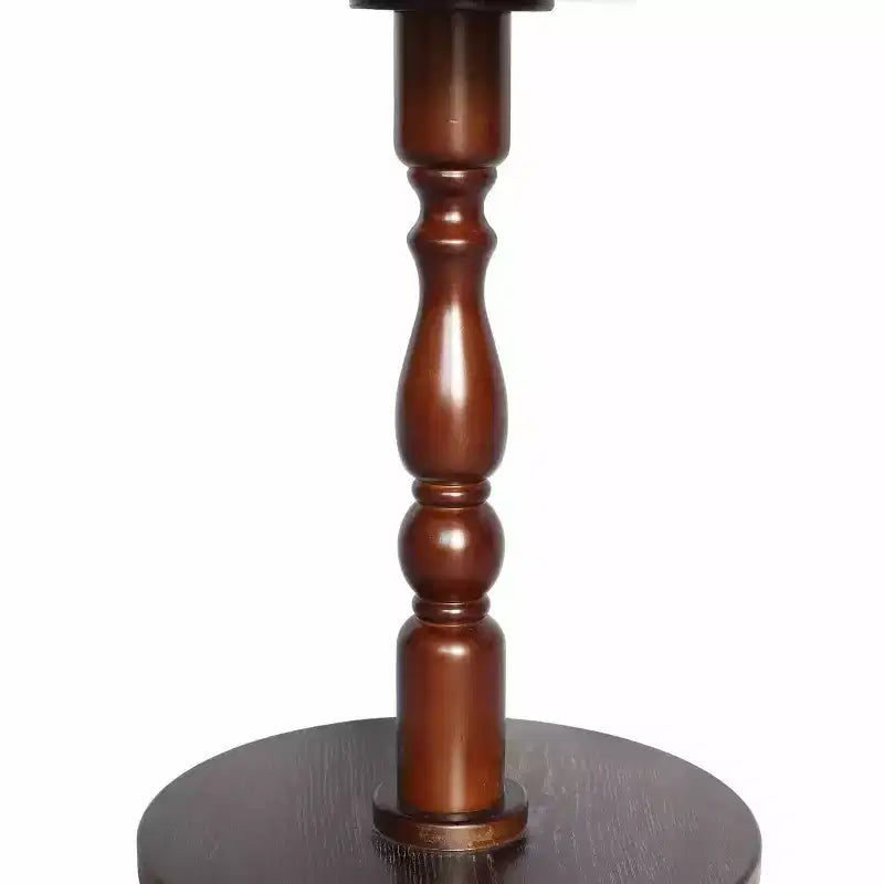 Table basse ovale en bois massif avec double étagère – Salon et bureau