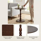 Table basse ovale en bois massif avec double étagère – Salon et bureau
