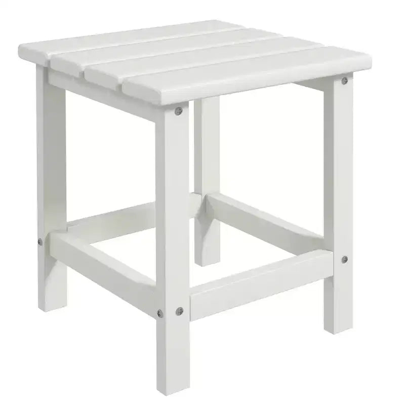 Adirondack Side Table, Square Patio End Table, Weather Resistant 15 Outdoor HDPE Table for Porch, Pool, Balcony