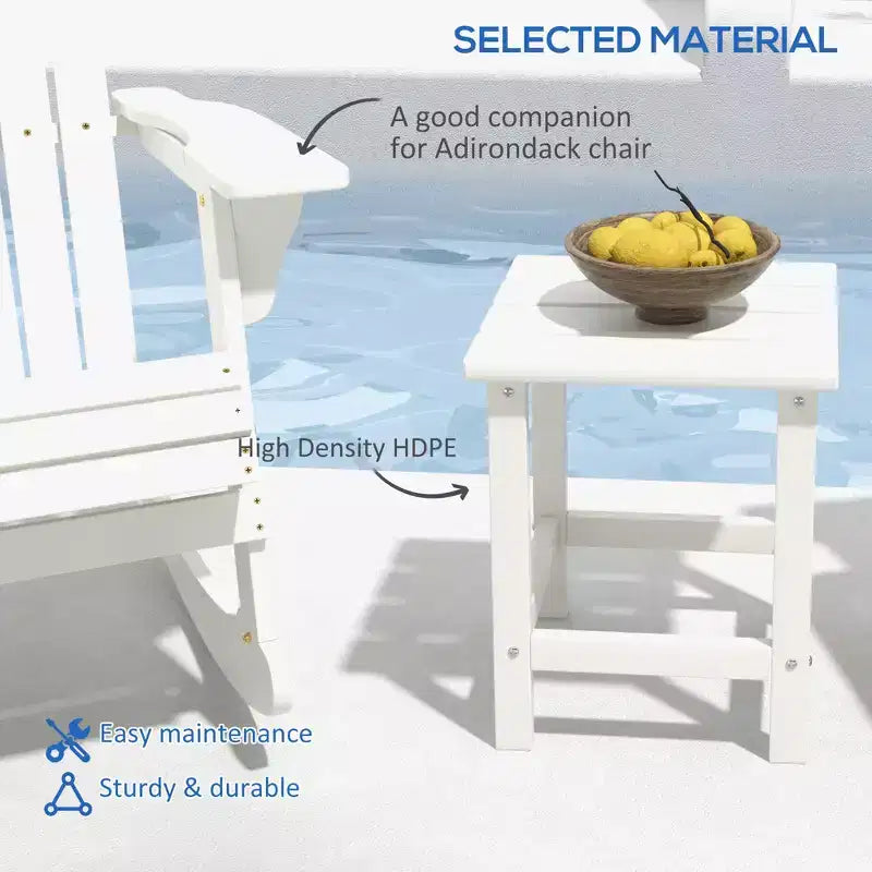 Table d'appoint Adirondack d'extérieur carrée 15" – PEHD résistant aux intempéries