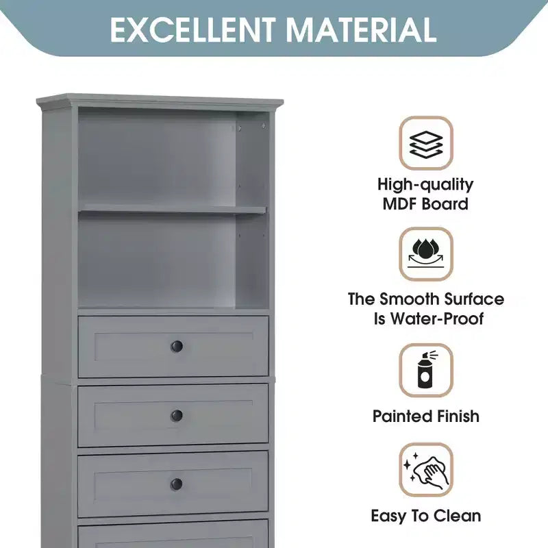 Meuble de salle de bain blanc de 91 cm avec lavabo, 2 portes et 3 tiroirs – Bois massif