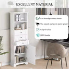 Meuble de salle de bain blanc de 91 cm avec lavabo, 2 portes et 3 tiroirs – Bois massif
