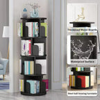 Bibliothèque rotative à 3 niveaux, tour rotative en bois à 360°, bibliothèque étroite verticale pour enfants et adultes, organisateur pour chambre et salon