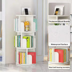 Bibliothèque rotative à 3 niveaux, tour rotative en bois à 360°, bibliothèque étroite verticale pour enfants et adultes, organisateur pour chambre et salon