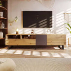 Meuble TV moderne pour téléviseur de 80 pouces, console multimédia, grand centre de divertissement haut avec rangement pour salle de cinéma