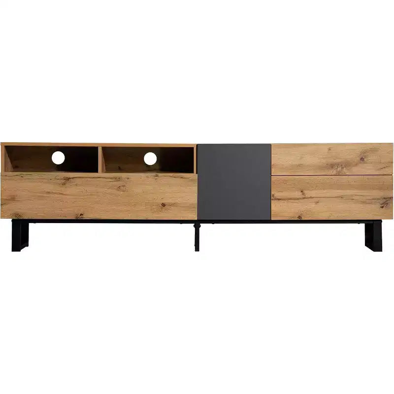Meuble TV moderne pour téléviseur de 80 pouces, console multimédia, grand centre de divertissement haut avec rangement pour salle de cinéma
