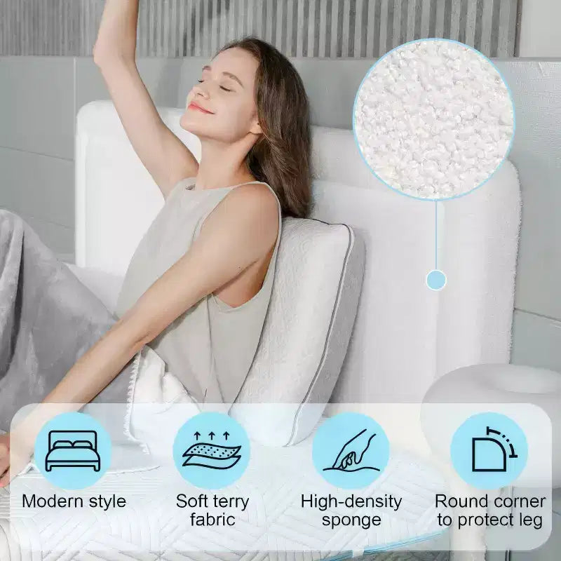 Lit plateforme en tissu bouclette avec tête de lit réglable – Angles arrondis